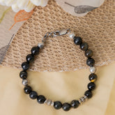 Blue tiger eye silver bracelet